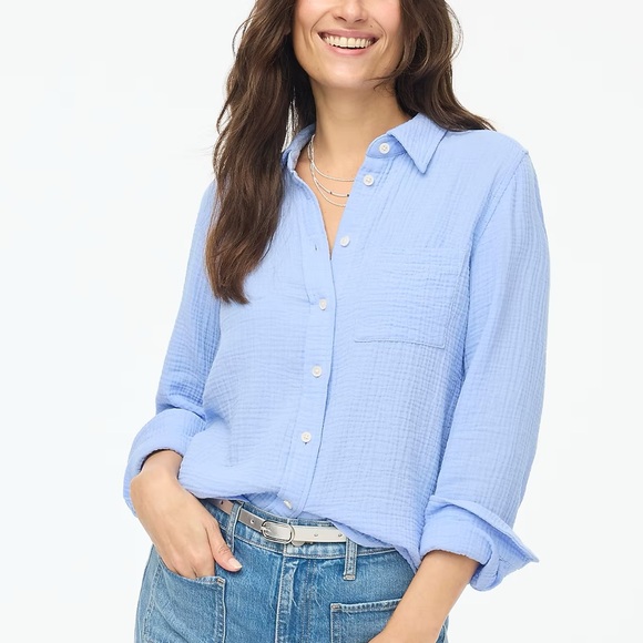 J. Crew Tops - J. Crew Baby Blue Women's GauzeButton-Down Shirt